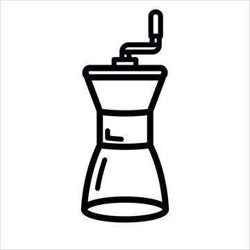 Coffee grinder icon in outline style