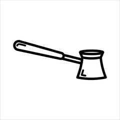 ibrik, turkish coffee pot vector icon