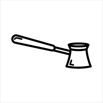 ibrik, turkish coffee pot vector icon