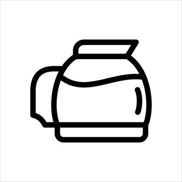 Coffee, tea pot in outline vector design