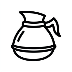 Coffee, tea pot in outline vector design