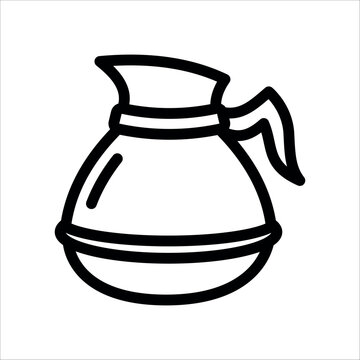 Coffee, tea pot in outline vector design