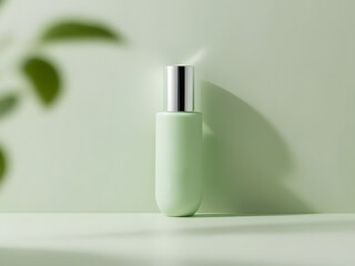 illustration of a cosmetic bottle product mock up design isolated on green background