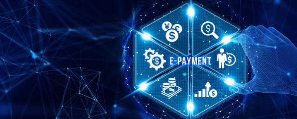 E-payment electronic concept. Business, Technology, Internet and network concept. 3d illustration