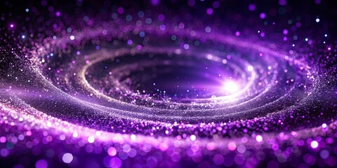 Obraz premium Abstract Cosmic Swirl of Purple and White Light, a Dance of Glimmering Stardust