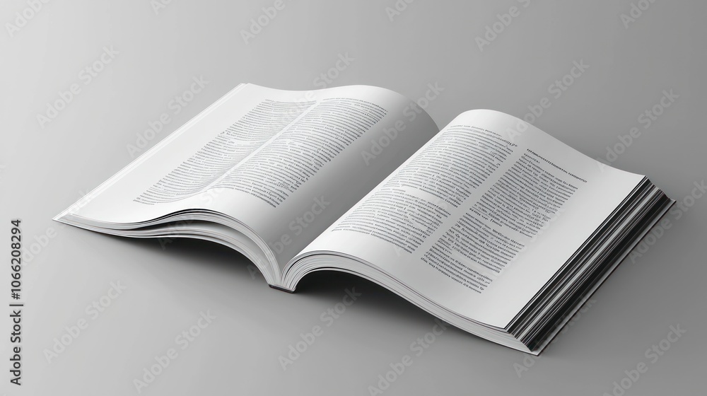 Poster An Open Book with Text and Black Edges on a Gray Surface