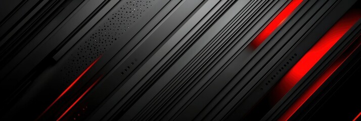 Obraz premium Abstract Background with Diagonal Black Stripes and Red Glows