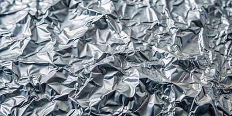 Close up of textured silver foil sheet, shiny, metallic, reflective, abstract, surface, background, texture, close-up, reflective