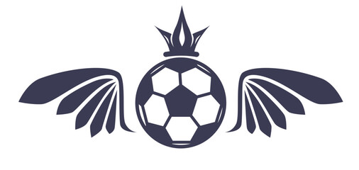 Obraz premium Soccer Ball With Crown Wings