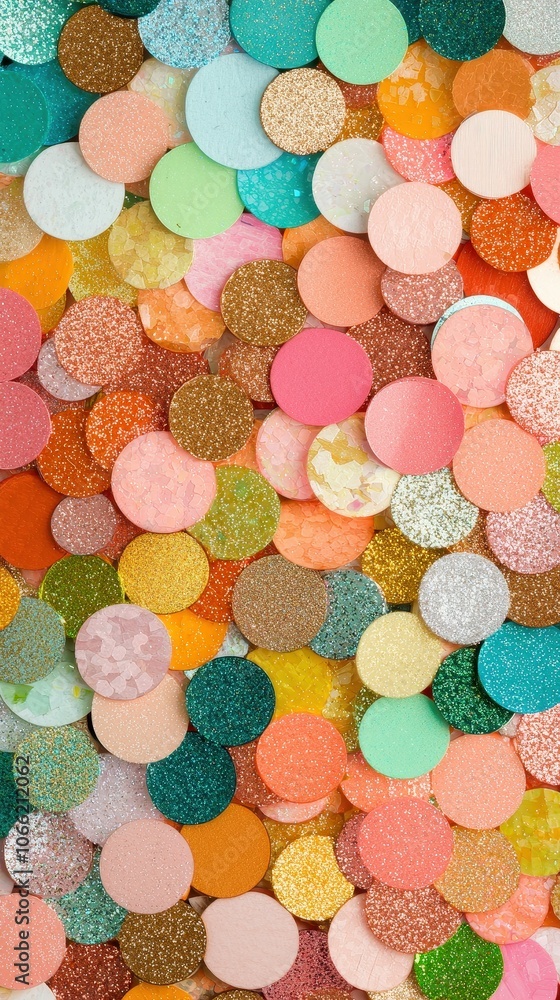 Poster colorful glitter circles background texture abstract pattern sparkle bright bokeh