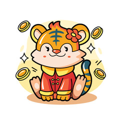 Chinese New Year with Tiger Zodiac Sign