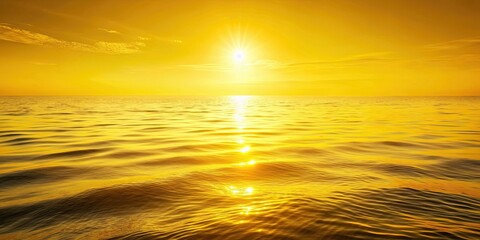Bright yellow ocean with calm waves reflecting the sunlight , water, yellow, background, ocean, bright, sunlight, reflection