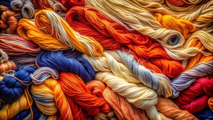 A Symphony of Threads, Intertwining Colors and Textures in a Vibrant Tapestry of Spool Art