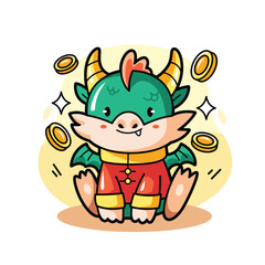 Fototapeta premium Chinese New Year with Dragon Zodiac Sign