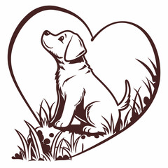 Obraz premium Love cat vector silhouette illustration