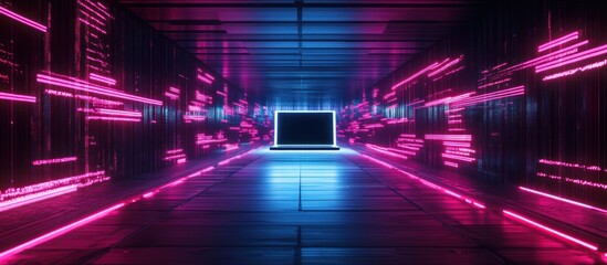 Fototapeta premium Neon Lights Corridor