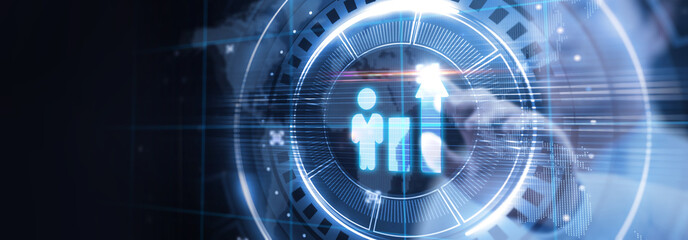 Obraz premium Coach motivate to career growth. Personal development, personal and career growth. Potential concepts.