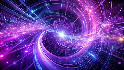 Fototapeta premium A luminous, swirling vortex of energy, pulsating with vibrant hues of purple and blue, creating a mesmerizing spectacle of abstract light and movement.