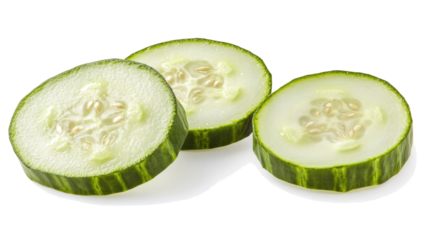 Fresh Cucumber Slices on a Transparent Background for Culinary Use Generative AI