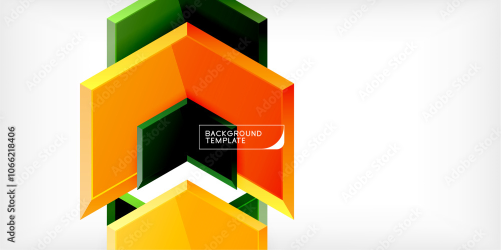 Poster vector 3d arrow techno design template