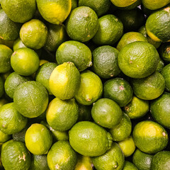 full frame close-up limes citrus fruit background