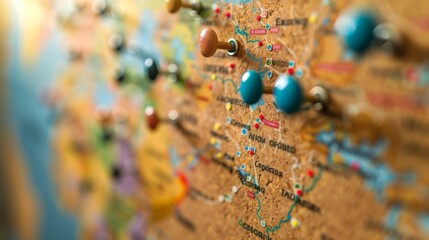 A focused shot of a corkboard with study abroad opportunities for students looking to immerse themselves in a new language.