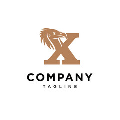 Letter X Vulture Bird logo icon vector.