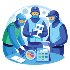 vector a group of workers slavic nation