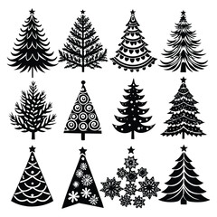 Obraz premium vector a set-of realistic christmas tree design