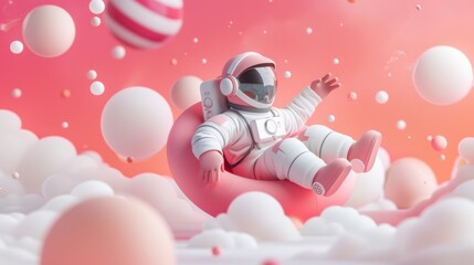 Creative graphic designer embarks on whimsical space adventure with playful character design