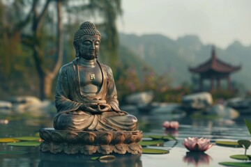 Fototapeta premium Buddha in meditation Buddha in meditation religious concept