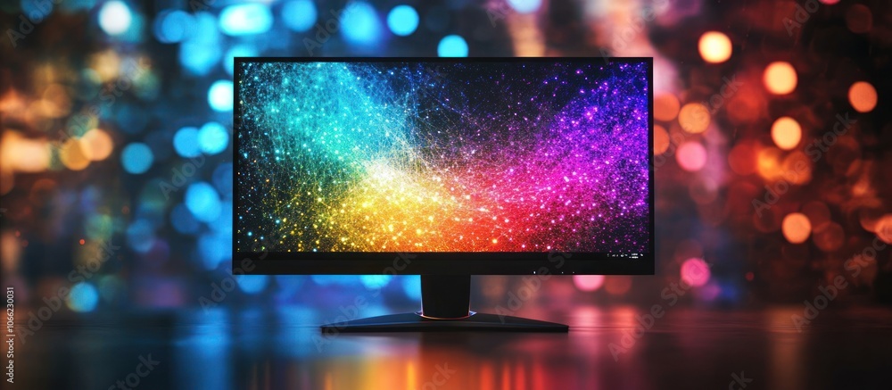 Poster curved monitor with abstract background