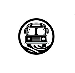 Obraz premium A Vintage Bus Icon Encircled by a Dynamic Road Path Symbolizing Travel and Adventure