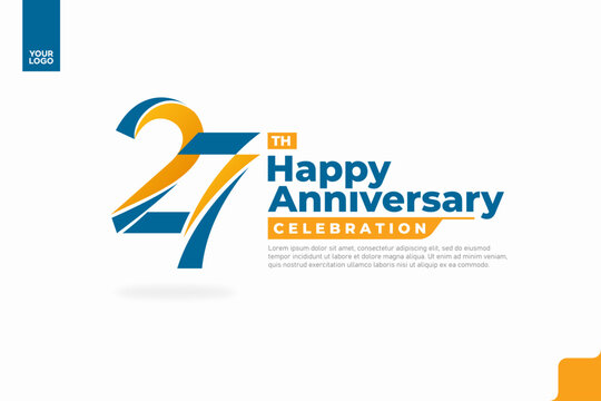 Number 27 logo icon design, 27th birthday logo number, anniversary 27