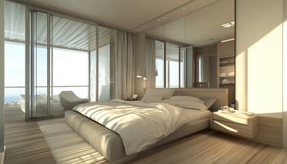 Fototapeta premium Minimalist and unique interior design in the house