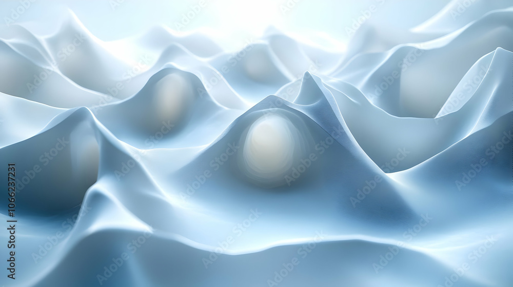 Poster abstract waves with soft peaks, creating a serene and dreamy visual effect, perfect for backgrounds 