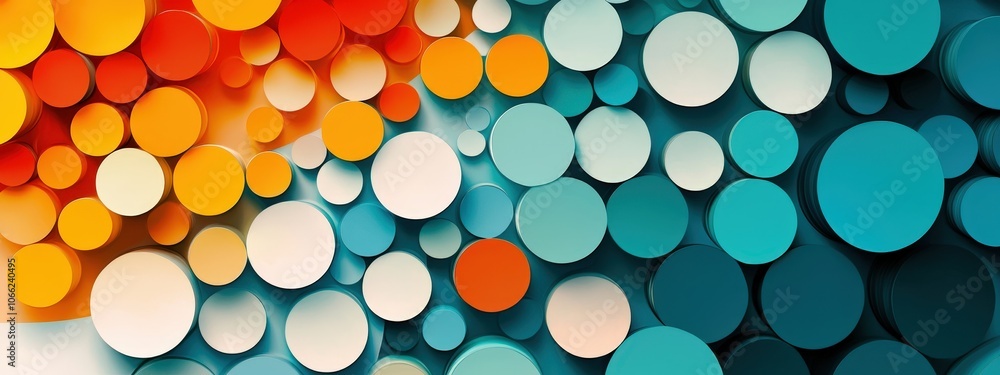 Poster abstract circular pattern converging into one, symbolizing leadership unity and focus