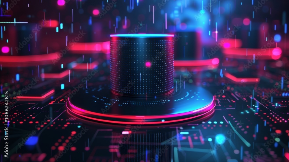 Poster a wireless smart speaker equipped with 5g technology can play music set reminders and answer questio