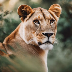 Obraz premium Lioness Photograph Closeup