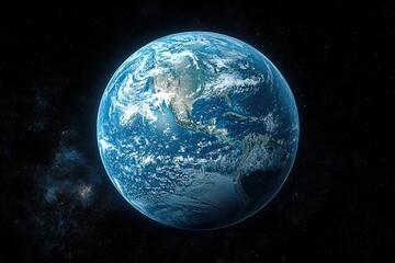 Obraz premium Earth Viewed From Space With North and South America Visible