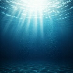 Obraz premium underwater sunlight blue ocean water surface deep sea background