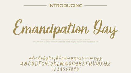 Emancipation Day Font Stylish brush painted an uppercase vector letters, alphabet, typeface