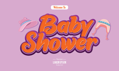 Baby Shower 3D editable text effect template