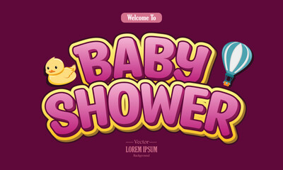 baby shower editable text effect template use for font style headline
