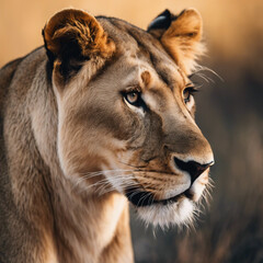 Obraz premium Lioness Photograph Closeup