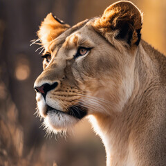 Naklejka premium Lioness Photograph Closeup