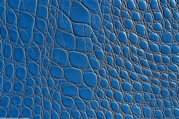 Textured blue crocodile leather with intricate patterns and details.