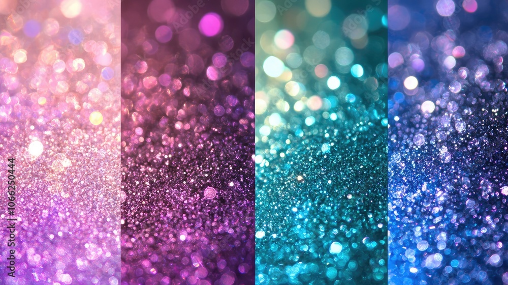 Poster multicolor shining bokeh background with abstract patterns and lights generative ai