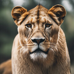 Obraz premium Lioness Photograph Closeup