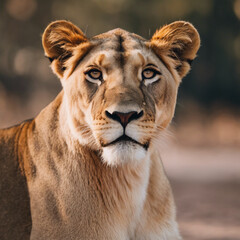 Naklejka premium Lioness Photograph Closeup